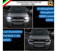 KIT FARI A LED PER NISSAN CUBE ANABBAGLIANTI ABBAGLIANTI LUCI POSIZIONE 6000K