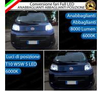 KIT FARI A LED PEUGEOT BIPPER ANABBAGLIANTI ABBAGLIANTI H4 LUCI POSIZIONE T10