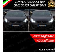 KIT FARI FULL LED OPEL CORSA D RESTYLING ANABBAGLIANTI H7 + ABBAGLIANTI H1 6000K