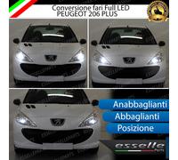 KIT FARI FULL LED PEUGEOT 206 PLUS ANABBAGLIANTI ABBAGLIANTI POSIZIONE LED 6000K