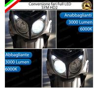 KIT FARO A LED SYM HD2 ANABBAGLIANTE ABBAGLIANTE H7 6000K NO AVARIA LUCI