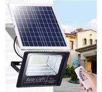 Kit faro led pannello solare crepuscolare faretto 60 w luce bianca telecomando