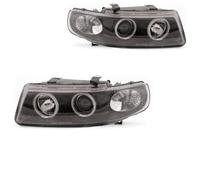 Kit Faro per Seat Leon Tipo 1M Anno Fab. 99-04 Trasparente/Nero CCFL Angel Eyes