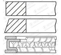 Kit fascia elastica GOETZE 08-426800-00 FSO MATIZ 0.8 2000-2005