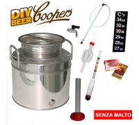 KIT FERMENTAZIONE ACCIAIO INOX BASE CON/SENZA MALTO A SCELTA FUSTO 30 LITRI