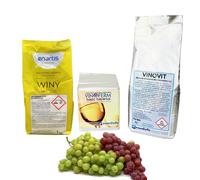 KIT FERMENTAZIONE BASIC X 25 HL DI VINO ROSSO BIANCO =LIEVITO+ ATTIVANTE +MBK