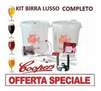 KIT FERMENTAZIONE BIRRA LUSSO SENZA MALTO COOPERS CON 12 ACCESSORI COMPLETO.