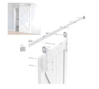 Kit Ferramenta For Porta Scorrevole Del Fienile, Accessori For Binari Combinati In Acciaio Al Carbonio, Kit Rulli For Binari Bianchi, For Porta Singola(133.9" Track (Single Door))