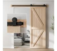 Kit ferramenta for porta scorrevole del fienile con rullo a forma di T + binario di giunzione adatto for di binari stabili for porta singola,Struttura Pesante(7.2FT)