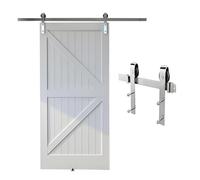 Kit Ferramenta For Porte Da Fienile,accessori For Binari For Porte Scorrevoli Silenziosi In Argento,kit Rulli For Binari For Porte Singole,for Garage Di Casa(90.5" Track (Single Door))