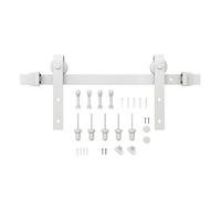 Kit Ferramenta For Porte Da Fienile, Binari For Porte Scorrevoli In Acciaio Al Carbonio, Kit Rulli For Porte Singole, For Garage, Guardaroba, Bagno(67" Track (Single Door))