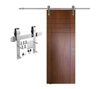 Kit Ferramenta For Porte Scorrevoli, Accessori For Binari For Porte Scorrevoli Silenziosi In Acciaio Inossidabile, Kit Rulli For Binari For Porte Singole(90.5" Track (Single Door))