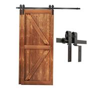Kit Ferramenta For Porte Scorrevoli Del Fienile,accessori For Binari Scorrimento In Acciaio Al Carbonio,kit Rulli For Binari For Armadio Neri,for Porte Doppie(59.9" Track (Double Doors))
