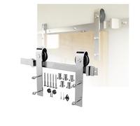 Kit Ferramenta Per Porte Da Fienile,accessori Per Binari Per Porte Scorrevoli Silenziosi In Acciaio Inossidabile,kit Rulli Per Binari Per Porte Singole(98.4" Track (Single Door))