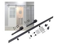 Kit Ferramenta Per Porte Da Fienile,guida Scorrevole In Acciaio,accessori Per Puleggia Per Porta Singola,adatto Per Garage Domestici,scorrimento Fluido(72" Track (Single Door))