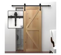 Kit ferramenta per porte scorrevoli a libro Kit ferramenta for porta scorrevole da fienile a una, in acciaio al carbonio, nero, diverse misure(96.4" Track (Single Door))