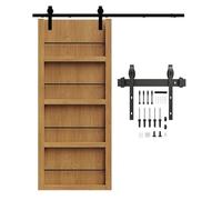 Kit ferramenta per porte scorrevoli a libro Kit ferramenta for porta scorrevole in acciaio al carbonio, nero, diverse misure(137.8" Track (Single Door))