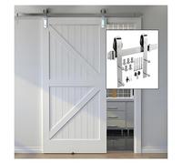 Kit Ferramenta Per Porte Scorrevoli Fienile,binari Per Armadi In Acciaio Inossidabile Argentato,accessori Per Rulli Binari Porte Singole,scorrimento Fluido(118.1" Track (Single Door))