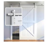 Kit Ferramenta Per Porte Scorrevoli Per Fienili,accessori Per Guide Scorrevoli In Acciaio Al Carbonio,kit Rulli Per Binari Per Armadio Bianchi Porta Singola(157.5" Track (Single Door))