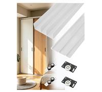 Kit ferramenta porta scorrevole a 3 binari per armadio e mobile | Guide superiore e inferiore con rulli silenziosi per ante in legno o vetro(Milk,100cm/39in)