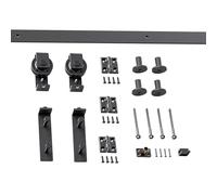Kit ferroviario per porte in fienile, kit hardware per porte bifold | Kit hardware per porte in acciaio al carbonio pesante in carbonio,Fai delicatamente il rullo montato sul lato noi
