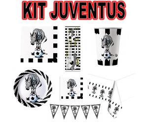 Kit festa 93pz JUVENTUS - bianconero compleanno TAVOLA ADDOBBI PARTY SET piatti