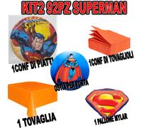 Kit festa completo SUPERMAN compleanno TAVOLA ADDOBBI PARTY SET piatti BICCHI
