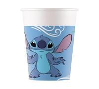 Kit Festa Stitch 36 Pezzi - 8 Piatti 20 cm, 8 Bicchieri 200 ml, 20 Tovaglioli - Decorazioni Party Bambini Tema Stitch (8 bicchieri 200ml)