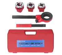 Kit filettatubi ZenithAur modello 62A con 3 pettini da 1/2 pollice, 3/4 pollice, 1 pollice, set di strumenti manuali per filettatura tubi a cricchetto per tubi in ferro e zincati