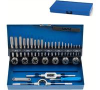 KIT FILIERA SET 32 PEZZI PER FILETTATURA MASCHI E FEMMINA M12 M10 M8 M6 M5 M4 M3