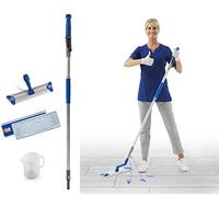 Kit Filmop attrezzo lavapavimenti professionale in alluminio con manico serbatoio, telaio e piattina a strappo mop in microfibra.