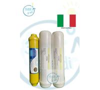 Kit Filtri 2,5" x 12" Acqua Depuratore Osmosi - Sedimenti + Carbone Attivo + min