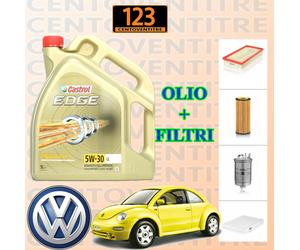 KIT FILTRI+5 LT OLIO CASTROL EDGE 5W30 VW NEW BEETLE 1.9 TDI 100CV 74 KW