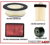 KIT FILTRI ARIA ASPIRAZIONE CARTER DX E SX ,E OLIO MOTORE YAMAHA T-MAX 530 2012