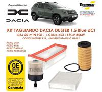 KIT FILTRI DACIA DUSTER 1.5 Blue dCi 115CV 85KW K9K DAL 2019 GS014389E