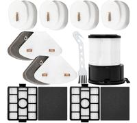 Kit Filtri di Ricambio Compatibile con Shark PowerDetect Clean & Empty IP3251EUT, IP3252, IP1251, IP3000 - Set da 10 Filtri HEPA, Pre e Post Motore, Lavabili, con Spazzola di Pulizia