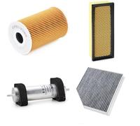 Kit Filtri per Tagliando Auto, Set di 4 Pezzi, Filtro Aria, Olio, Carburante e Abitacolo per Audi A4 A5 B8 2.0 TDI