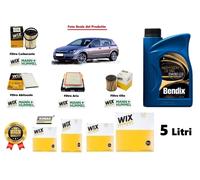 Kit Filtri tagliando + 5 Litri Olio per Opel Astra H 1.7 CDTi 74 Kw 101 Hp Cv