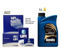 Kit Filtri Tagliando Alfa Romeo 147 GT 1.9 JTD JTDM + 5 Litri Bendix 5w30 C3