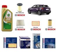 Kit Filtri Tagliando Bosch + Olio per Audi Q2 1.6 TDi 85 Kw 115 Hp