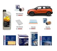 Kit Filtri Tagliando Bosch + Olio per Opel Crossland 1.6 Turbo D