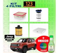 KIT FILTRI TAGLIANDO JEEP RENEGADE 1.6 CRD 70 KW 95 CV