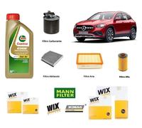 Kit Filtri Tagliando Mercedes Classe GLA X156 200 CDI 4-matic + 6 Litri Castrol