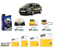 Kit Filtri Tagliando + Olio per Dacia Logan II TCe 90 LPG 66 Kw 90 Hp