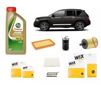 Kit Filtri Tagliando + Olio per Jeep Compass MK49 2.0 CRD 88 103 Kw 120 140 Hp