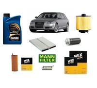 Kit Filtri Tagliando per Audi A6 C6 4F2 3.0 TDi quattro V6 + 9 Litri Olio 5w30