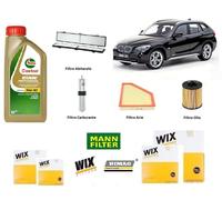 Kit Filtri Tagliando per Bmw X1 E84 xDrive 20 d 130 Kw + 6 Litri Olio Castrol