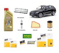 Kit Filtri Tagliando per Bmw X1 E84 xDrive 20 d 130 Kw + 6 Litri Olio Castrol
