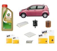 Kit Filtri Tagliando per Daihatsu Sirion M3 1.3 64 67 Kw + 4 Litri Olio Castrol