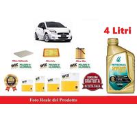 Kit Filtri Tagliando per Fiat Punto EVO 1.4 16v + 4 Litri Olio 5w40